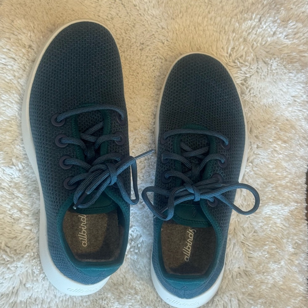 Allbirds Tree Runner Women's Teal Sneakers.